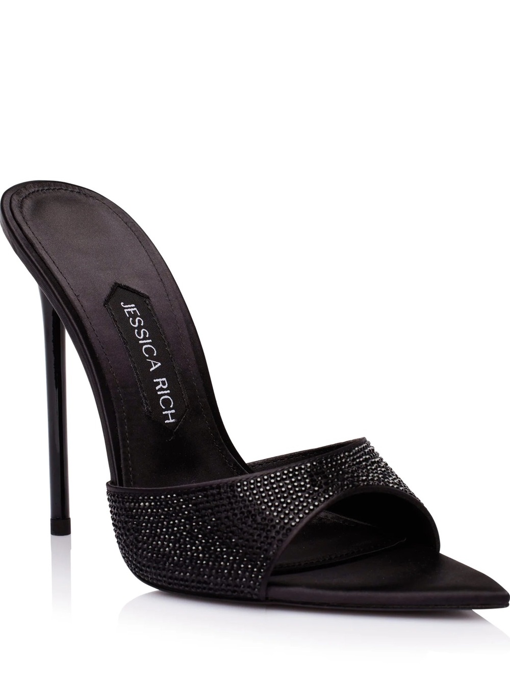 Jessica Rich Imani Black Crystal Stiletto Mules